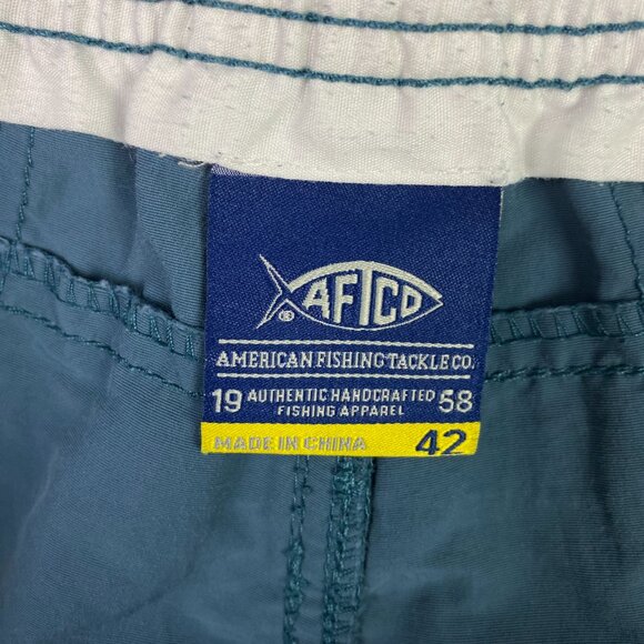 AFTCO Original Fishing Shorts Men's 42 Slate Gray Blue Nylon 8" Hiking Outdoor - Picture 7 of 13